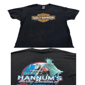 Harley Davidson Motorcycle Biker Dealer Cotton Double Sided T-Shirt Tee Men's XL